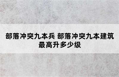 部落冲突九本兵 部落冲突九本建筑最高升多少级